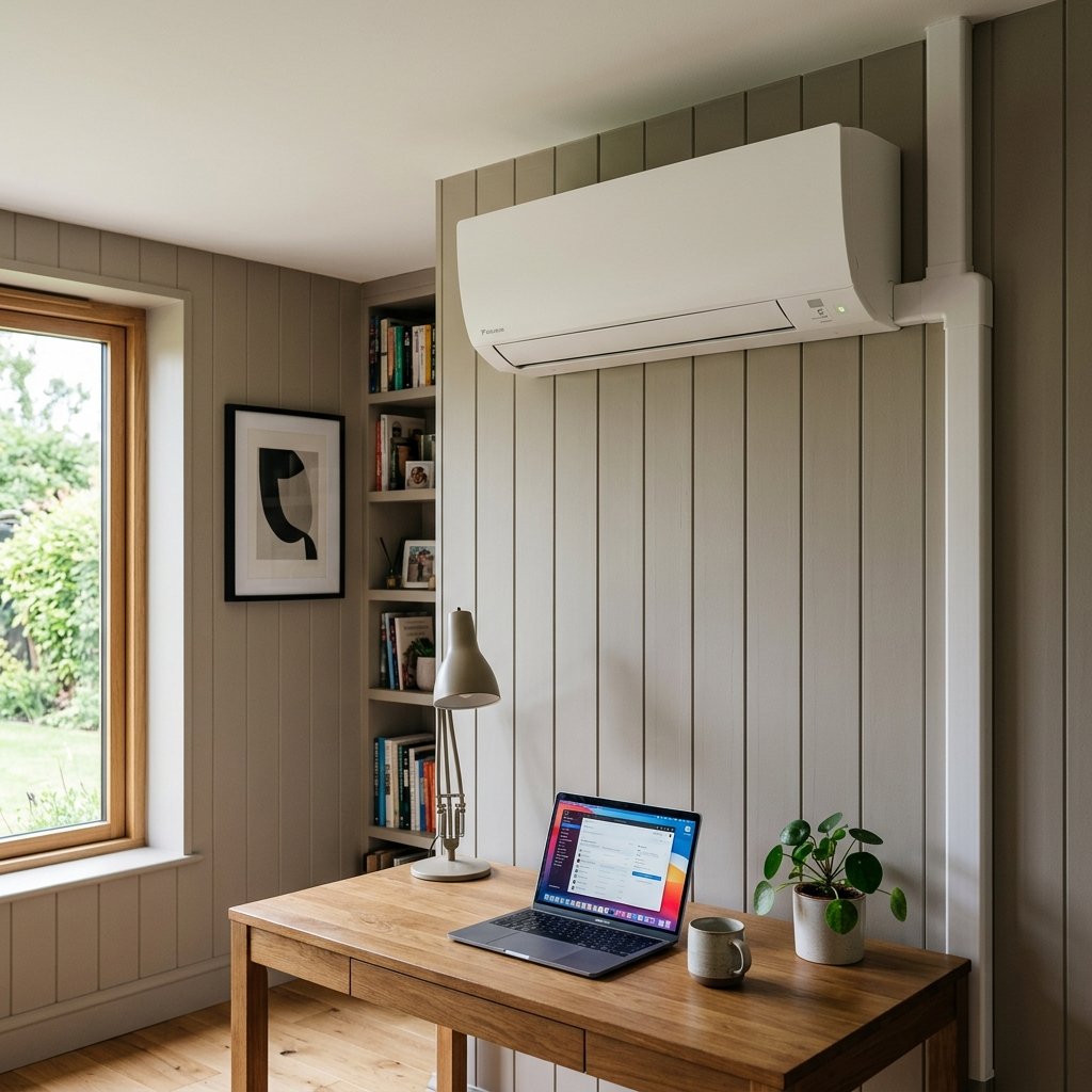 Modern wall AC unit installation